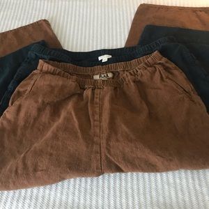 LINEN, (2) pair, Elastic Waist, CROP, 23” in GUC